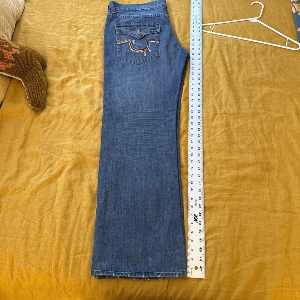 True‎ Religion Jeans 40x33 Mens Blue Billy Super T Denim Straight Flap Pockets